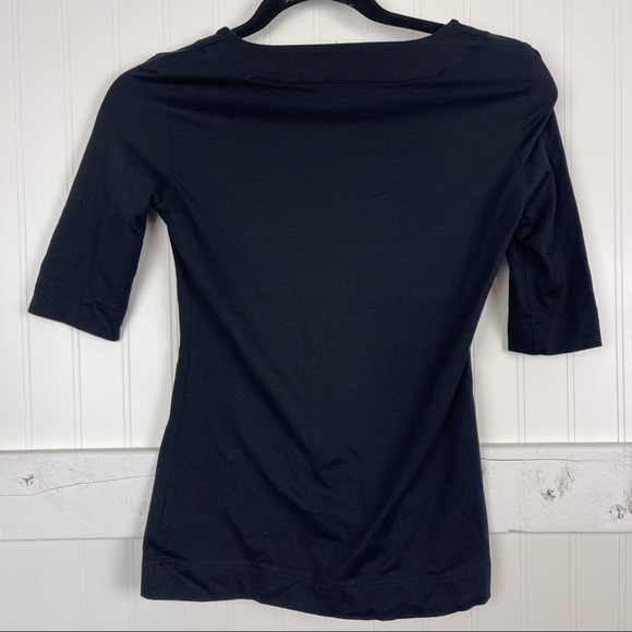 AKRIS PUNTO Square Neck Jersey Knit Top Black - Picture 4 of 6